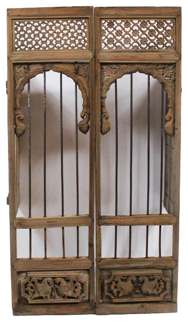 Consigned Antique Architectural Indian Window Facade Consigned Antique Architectural Indian