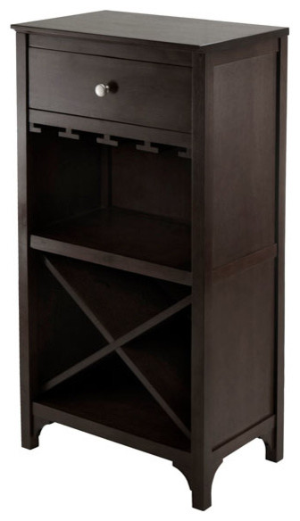 Ancona Modular Wine Cabinet with Drawer, Glass Hanger and X-Shelf