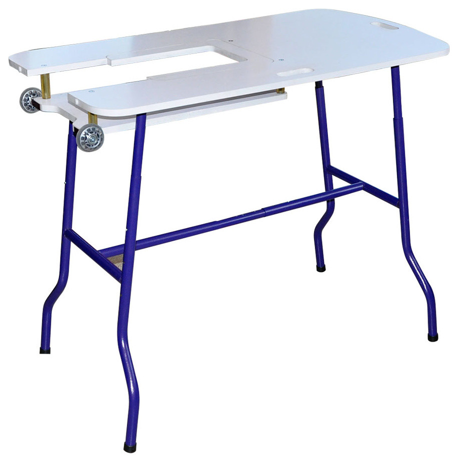 Sullivans Height Adjustable Folding Sew and Go Craft Table Modern Folding Tables by
