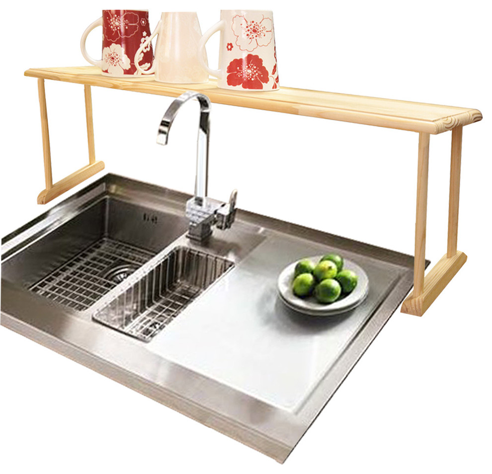 Over The Sink Shelf, Wood - Contemporary - Kitchen Sink Accessories