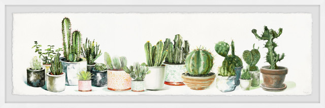 "Cactus Club II" Framed Painting Print, 30"x10"