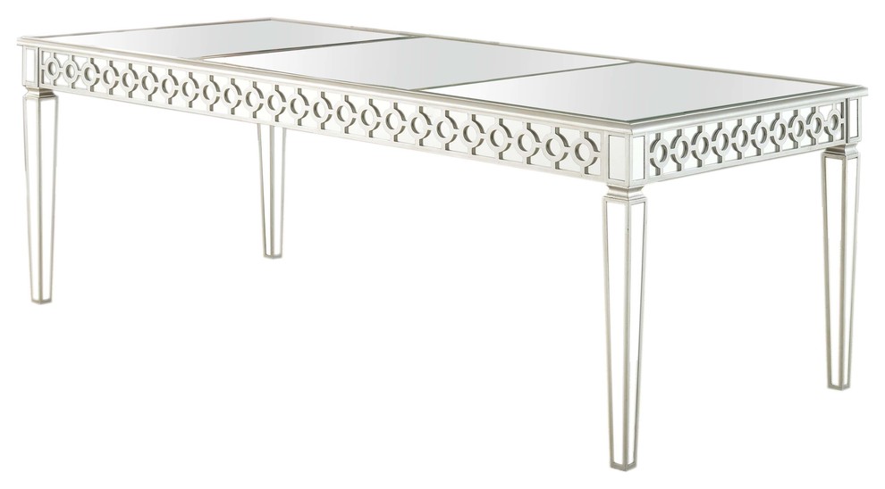 silver mirrored dining room table