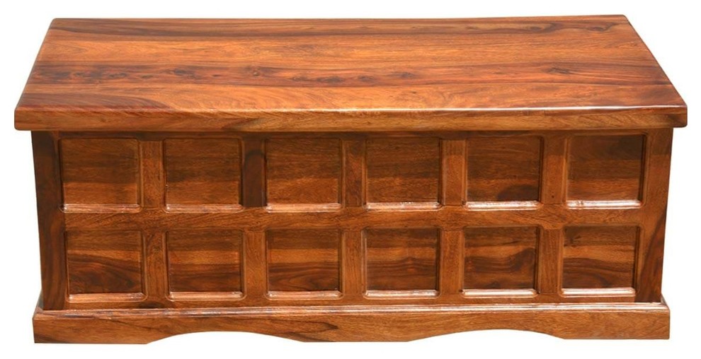 Solid Wood Handmade Traditional Coffee Table Storage Box Chest