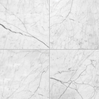 White Carrara C Polished Marble Tiles 18" x 18" x 3/8"