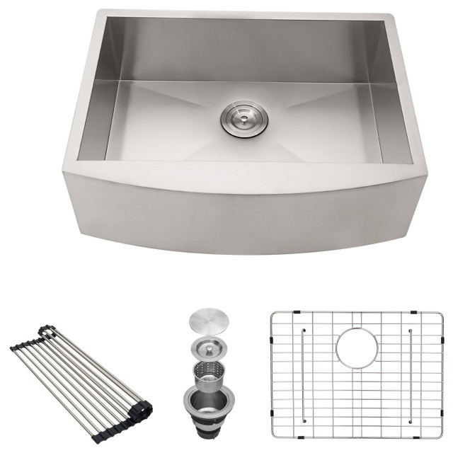 Farmhous Apron 24 In Single Bowl Stainless Steel Kitchen Sink   Home Design 