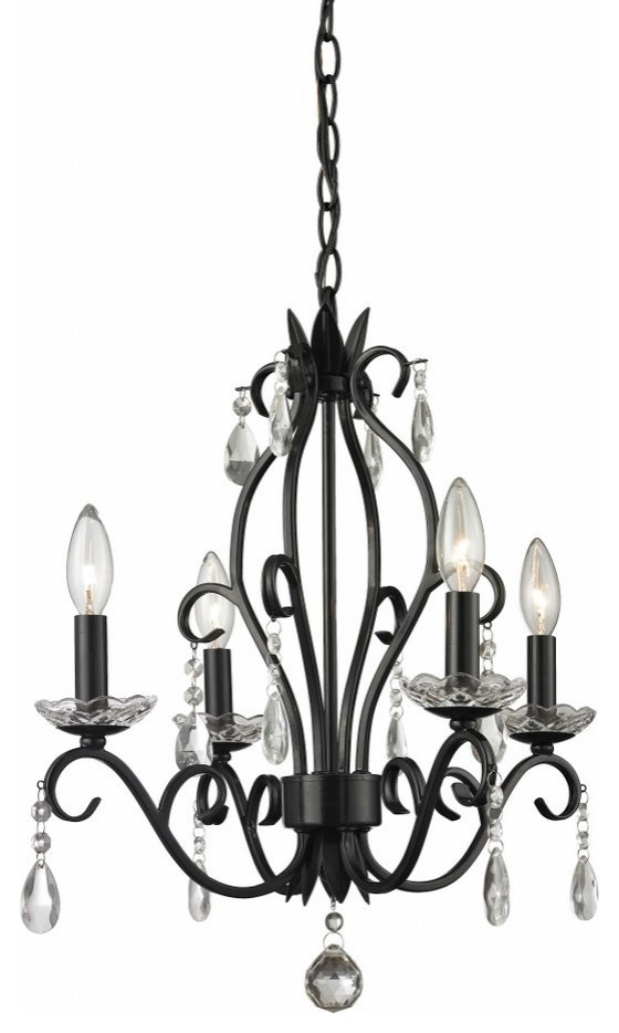 4 Light Mini Chandelier in Metropolitan Style - 17.13 Inches Wide by 20.63