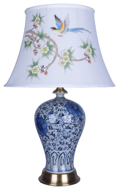 blue and white table lamps