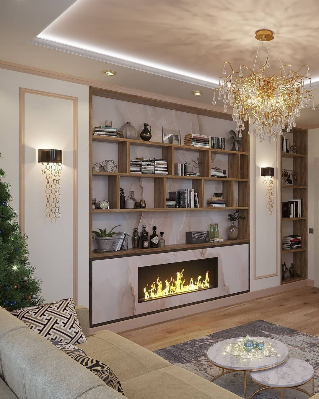 Гостиная в карамельной цветовой гамме