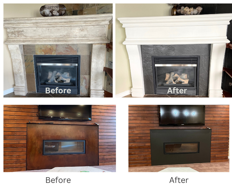 What a Difference Paint Can Make - Story of Two Fireplaces