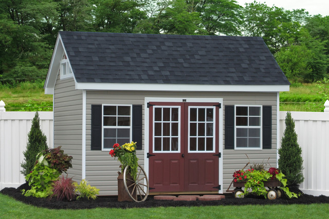 8x14 Premier Garden Shed in Vinyl klassisk-foerraad