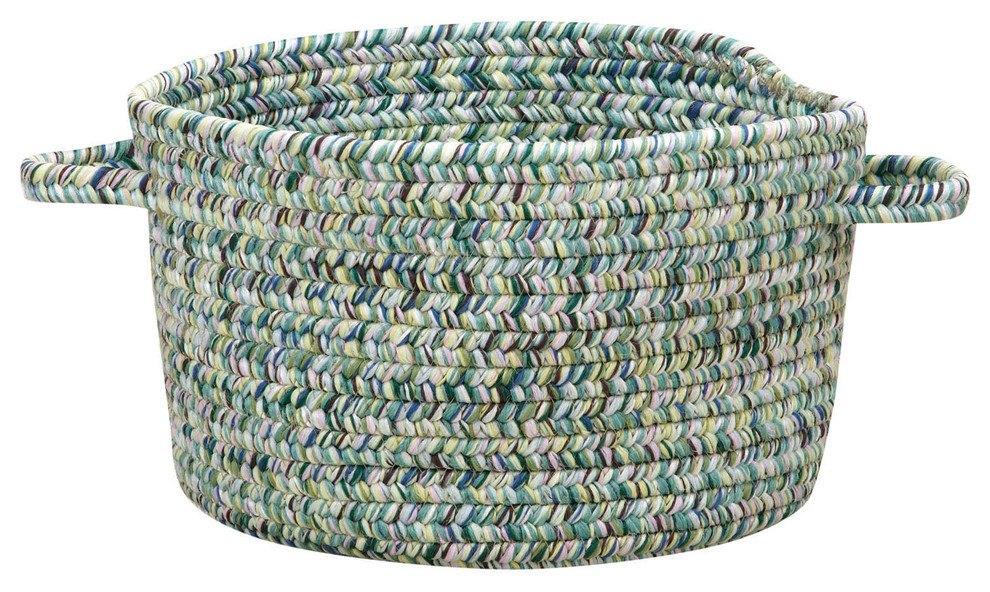 Sea Pottery Braided Basket, Blue, 20"x20"x12"