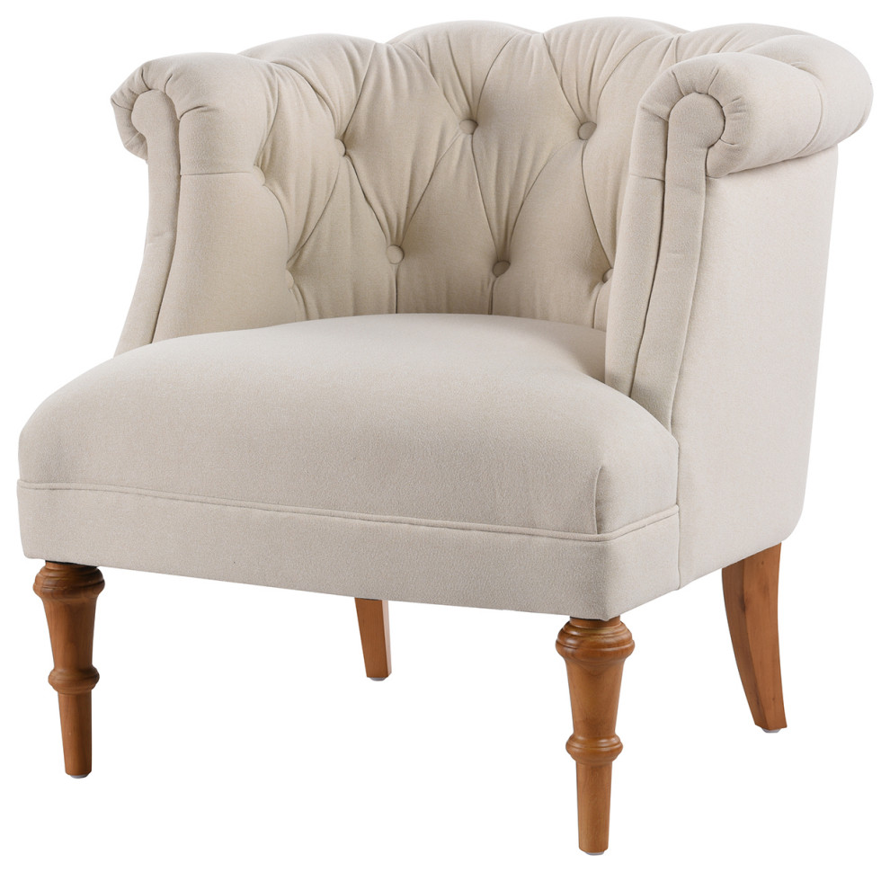 Katherine Tufted Accent Barrel Chair Traditional Armchairs And