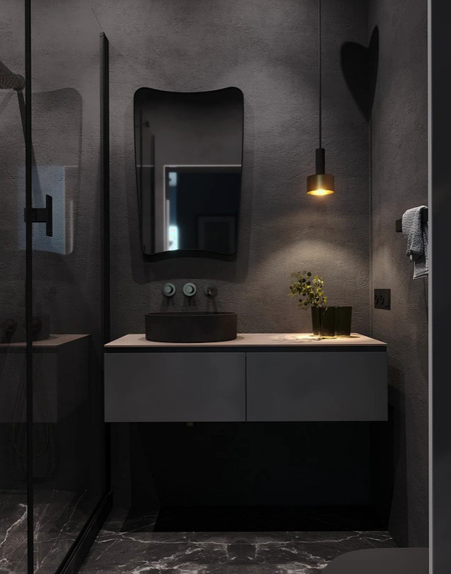 Идея дизайна: туалет в стиле модернизм