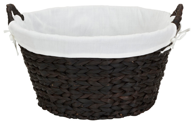 Round Wicker Laundry Basket With Handles - Tropical - Baskets - by ...