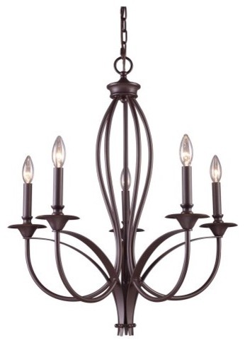 Landmark Lighting 61032-5 Medford 5-Light Chandelier 26W in. Oiled Bronze