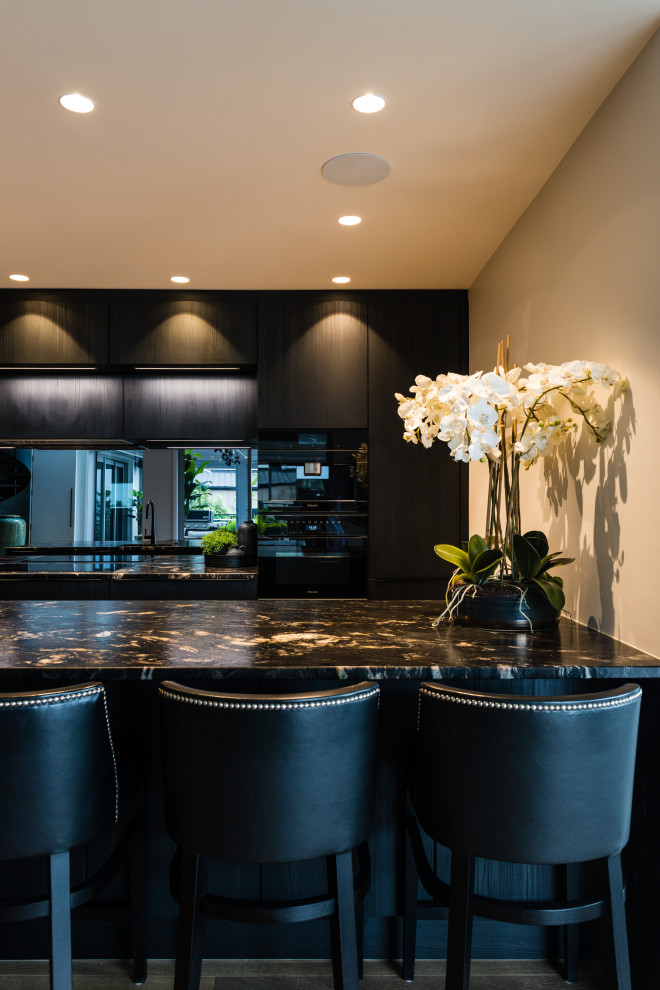Moody Modern New Build with Natural Stone Benches