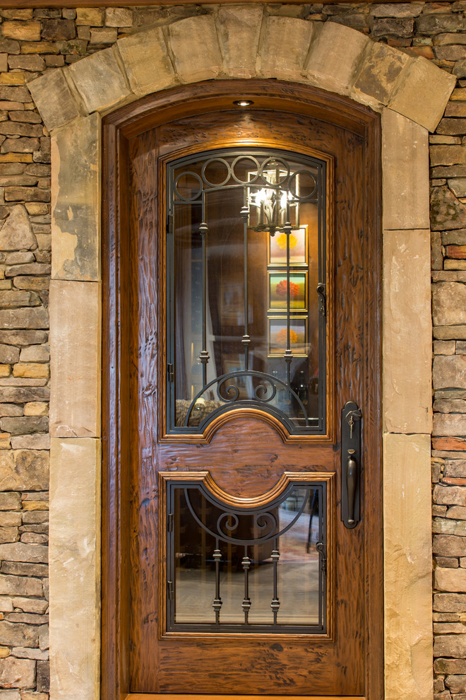 Custom hand scraped Alder Wood Wine Cellar Door