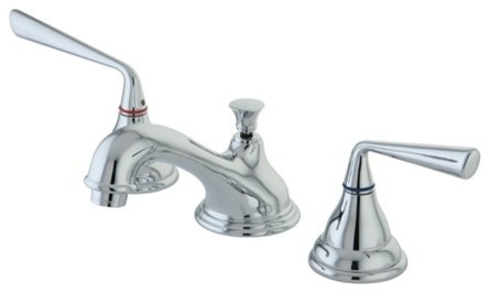 Kingston Brass Widespread Bathroom Faucet With Brass Pop-Up, Polished Chrome