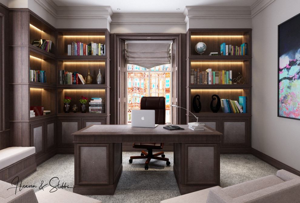 Design ideas for a contemporary home office in Oxfordshire.