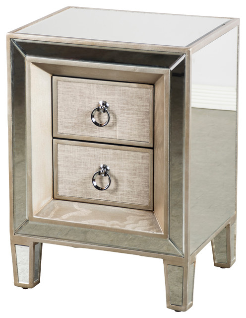Cassidy Mirrored Nightstand Contemporary Nightstands And Cassidy Mirrored Nightstand