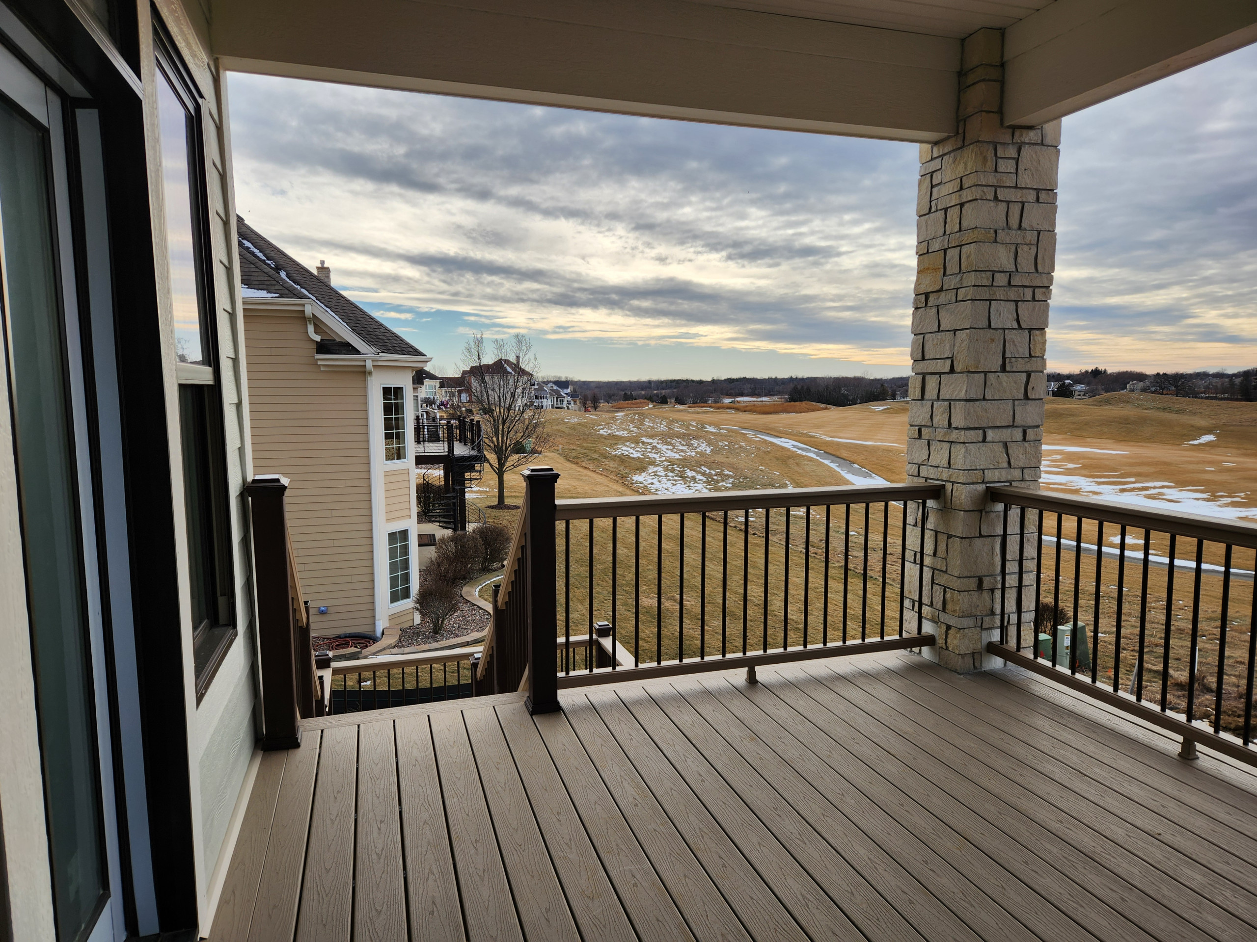 Deck overlooking golf course
