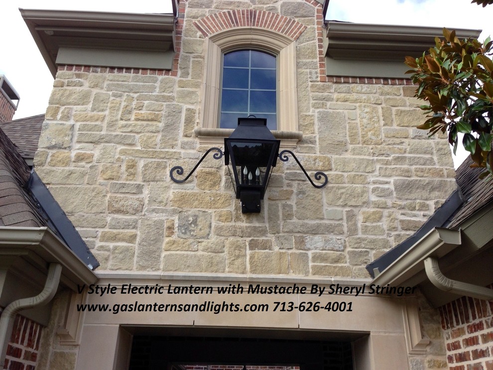 V Style Electric Lanterns With Mustache Curls by Sheryl Stringer