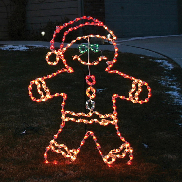 Lighted Outdoor Gingerbread Boy - Outdoor Christmas Decorations