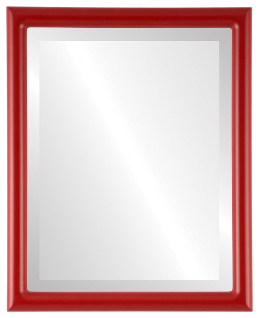 Pasadena Framed Rectangle Mirror In Holiday Red Contemporary Wall Mirrors By Ovalcrest The Oval And Round Houzz Pasadena Framed Rectangle Mirror In, Red Round Mirror