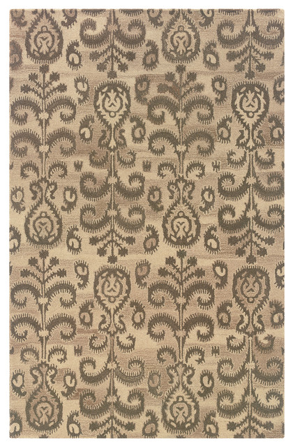 Apollo Floral Ikat Beige Brown Area Rug Mediterranean Area Rugs By Newcastle Home