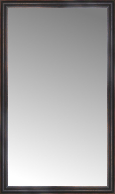 43"x72" Custom Framed Mirror, Aged Bronze