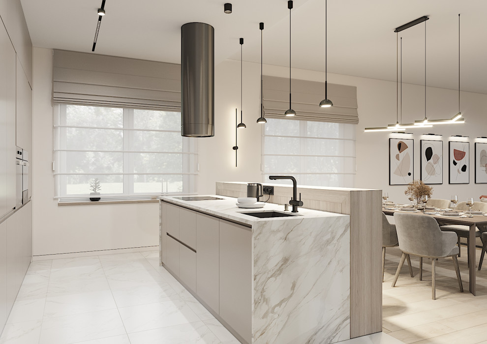 Кухня-гостиная 80м2 в частном доме