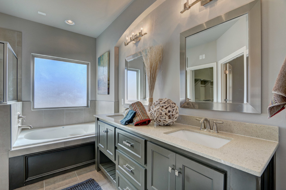 This is an example of a transitional bathroom in Oklahoma City.