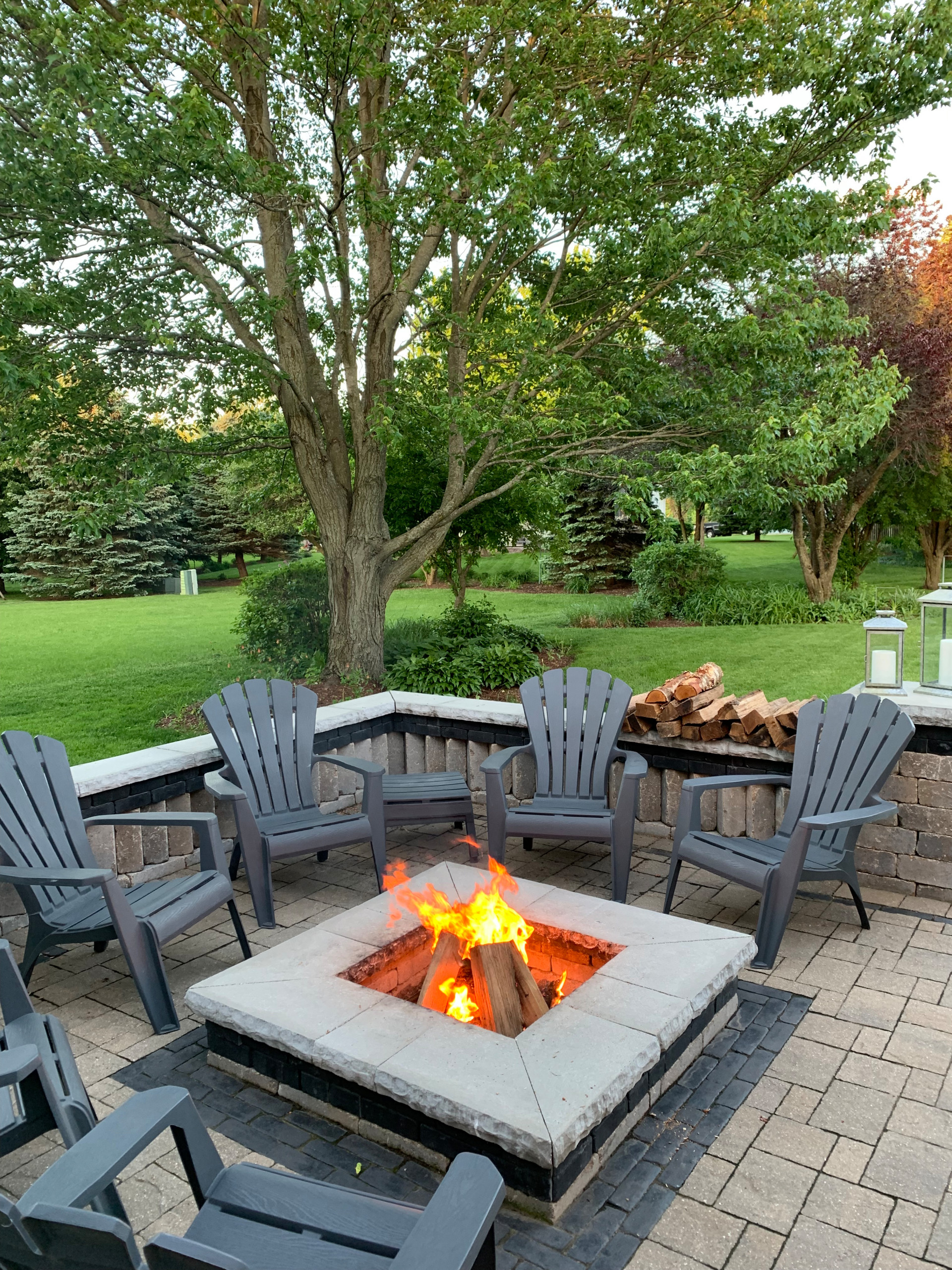 Outdoor Living with Fire Pit & Pergola