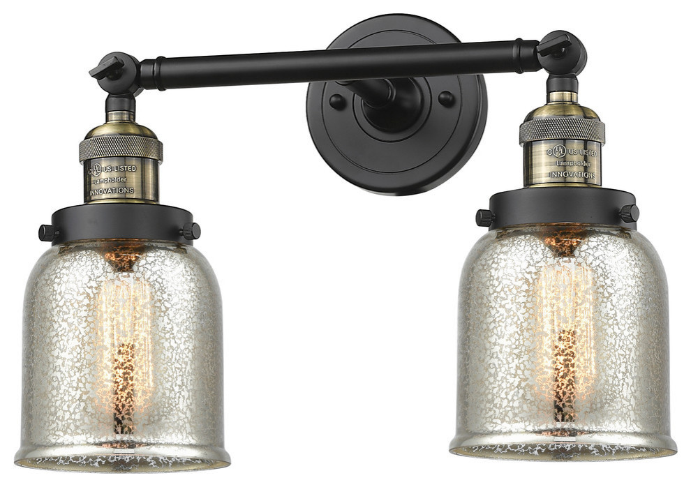 Innovations 2-LT LED Small Bell 15" Bathroom Fixture - Black Antique Brass