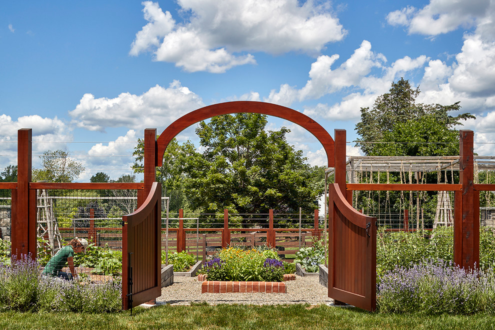 Photo of a traditional vegetable garden landscape in New York.