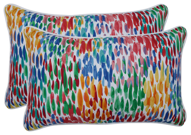 Make It Rain Zinnia Rectangular Pillows, Set of 2, 18.5"x11.5"x5"