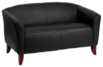 Flash Furniture Hercules Imperial Series Leather Love Seat, Black