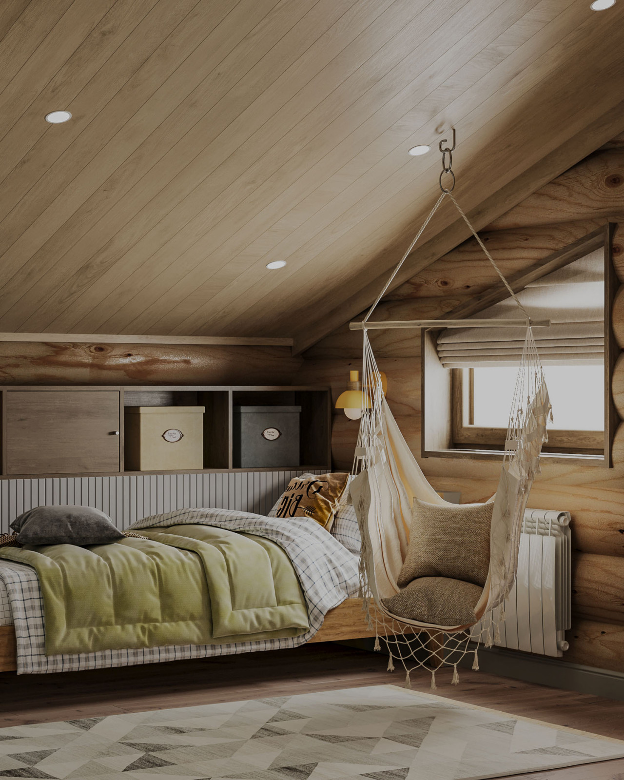 Интерьер деревянного загородного дома в Нижних Сергах