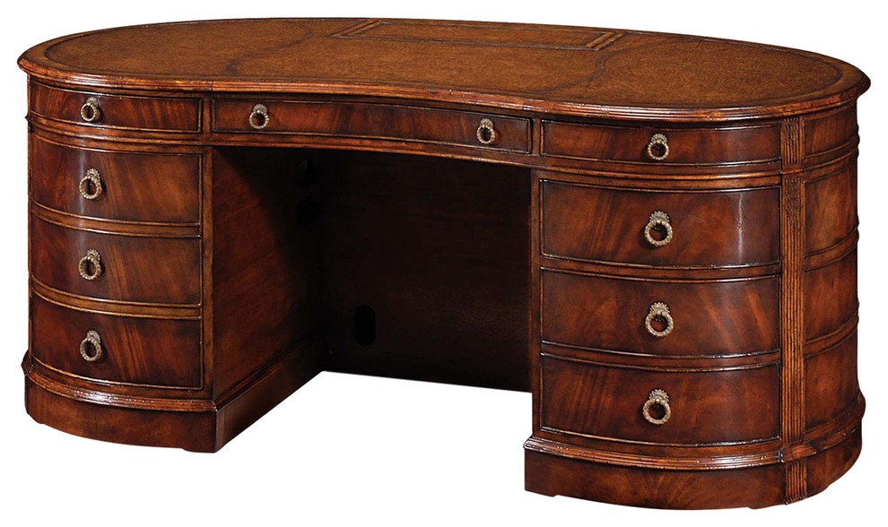 English Mahogany Kidney Shaped Desk Traditional Desks And