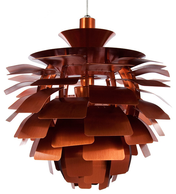 Artichoke Pendant Leaf Larger Lamp 80 Leaves Midcentury Contemporary Artichoke Style Pendant Lamp Copper