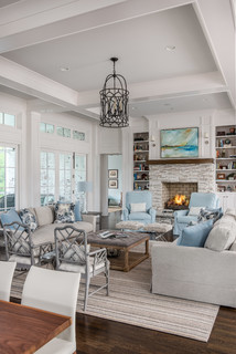 great room - unique farmhouse living room design by forte