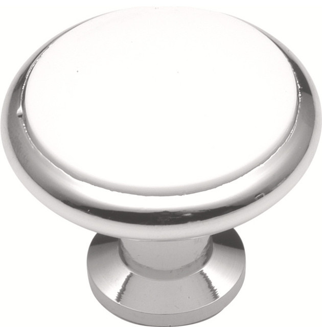 Belwith Hickory 1-3/8 " Eclipse White Porcelain Chrome Cabinet Knob