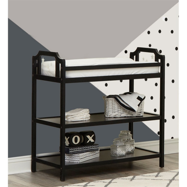 Suite Bebe Celeste Modern Wood Changing Table in Black Finish ...