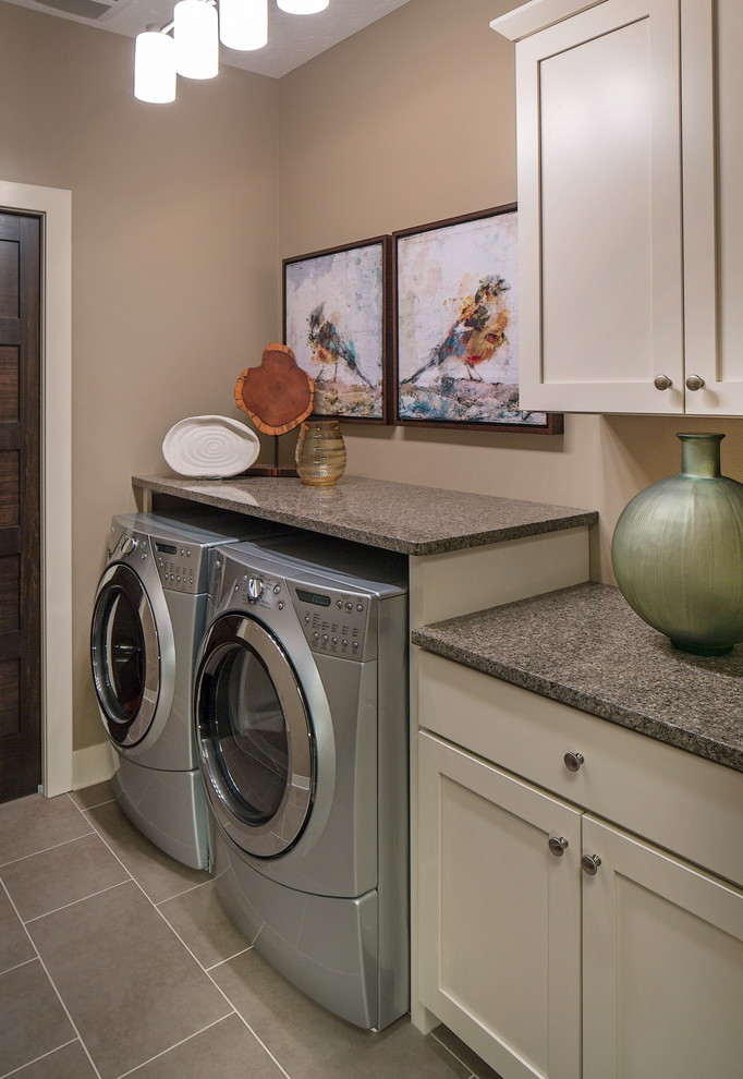 Modern Prairie Transitional Laundry Room Omaha by Interiors