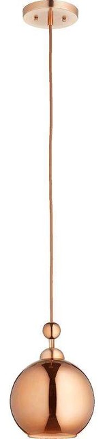 Quorum Lighting 811-49 Mini Pendant Light, Satin Copper w/ Copper
