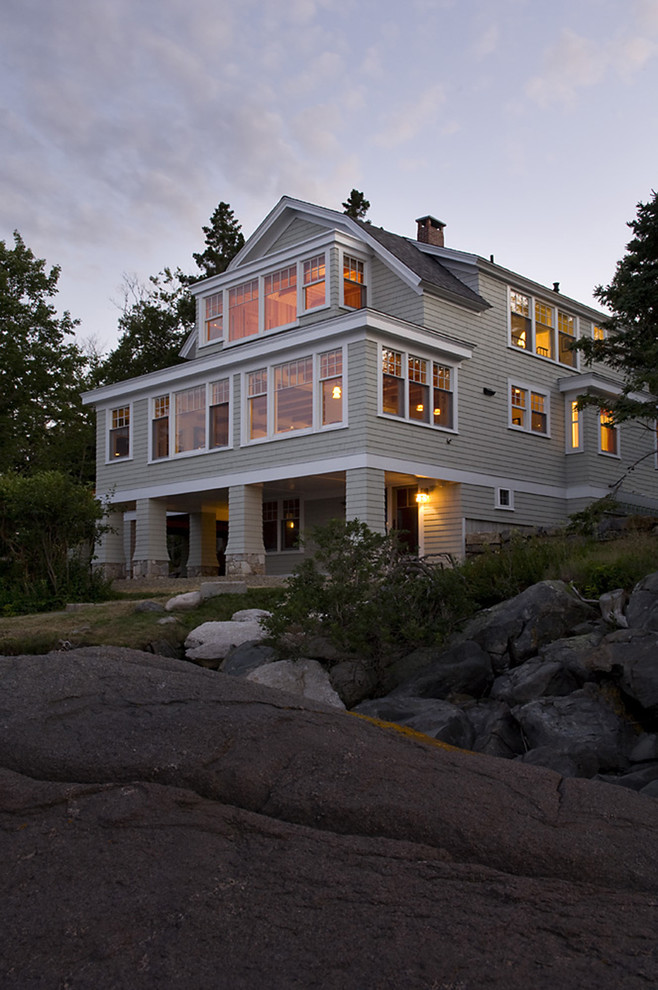 Example of a classic exterior home design in Portland Maine