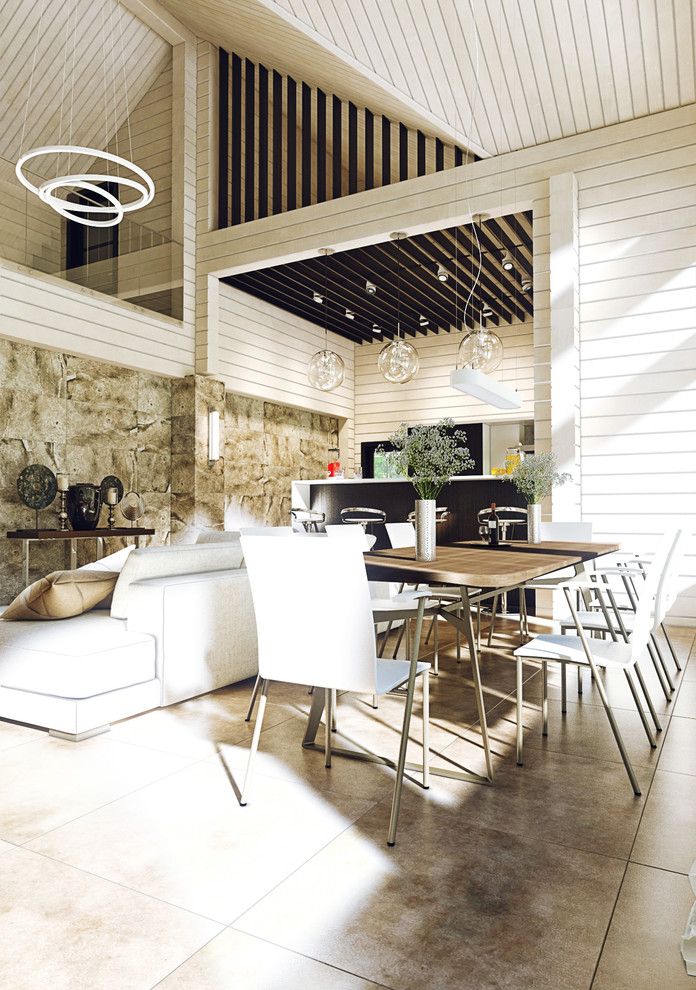 Интерьер дома из клееного бруса