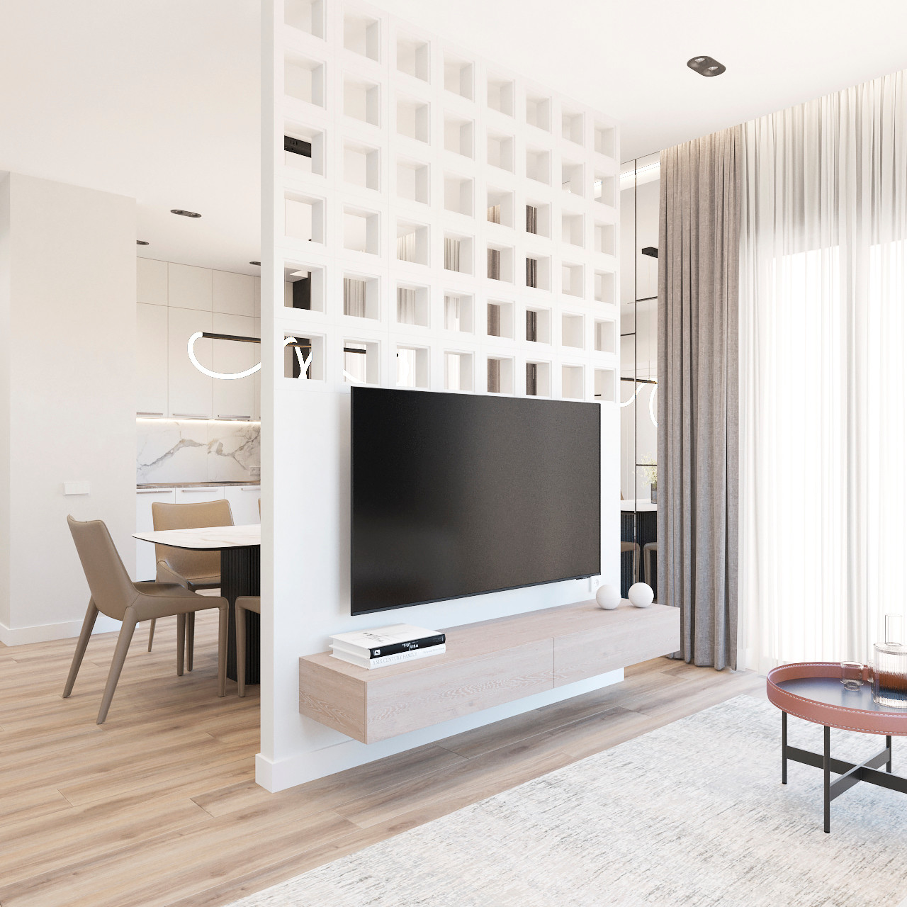 Проект кухни-гостиная 35 м.кв