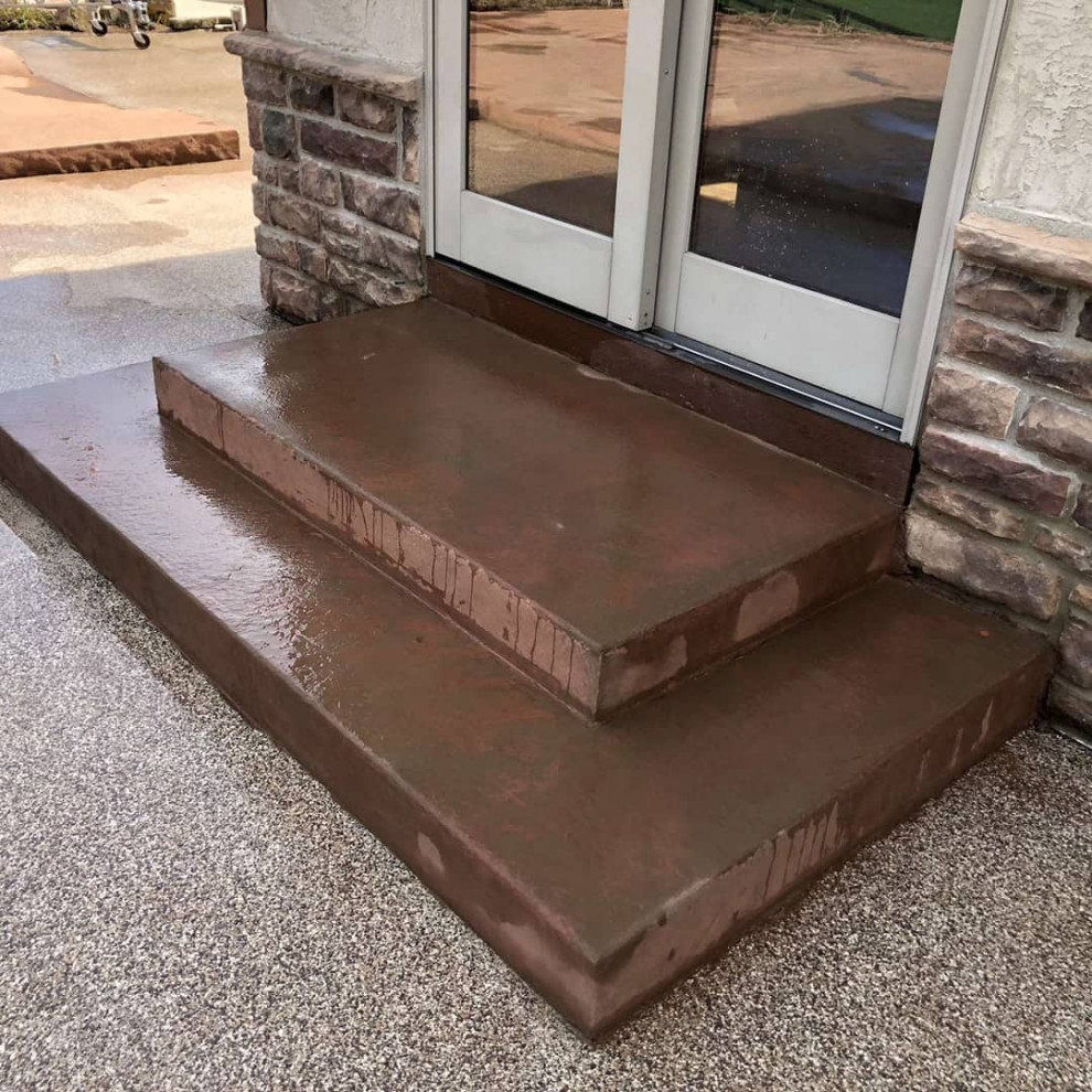 Italian Stamped Concrete Patio and Stairs