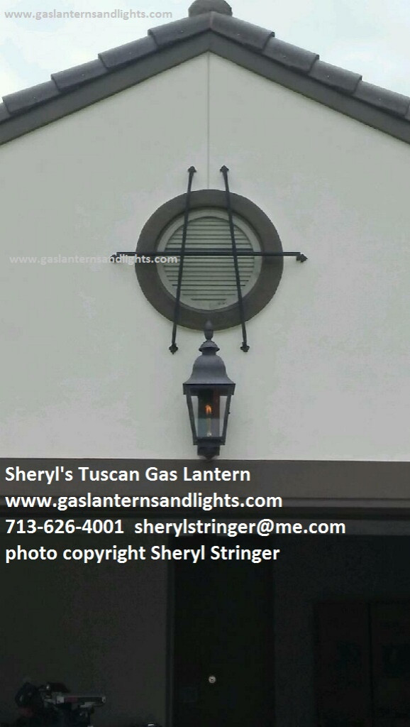 Sheryl's Tuscan Gas  Lanterns, Dark Patina Finish